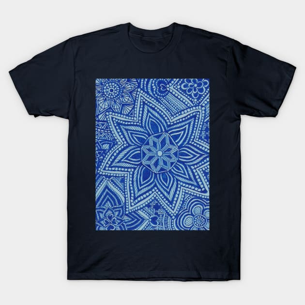 Blue Starfish Snowflakes T-Shirt by AmyMinori